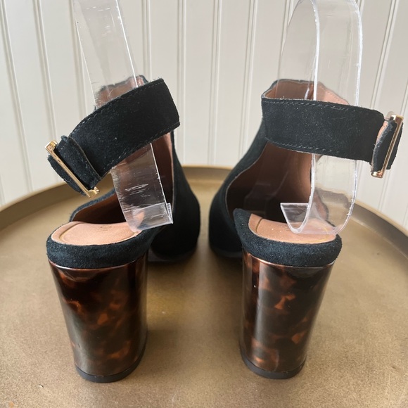 VIONIC LACEY TORTOISE HEEL BLACK SUEDE SLINGBACKS | SIZE 7 | EUC - Picture 6 of 10